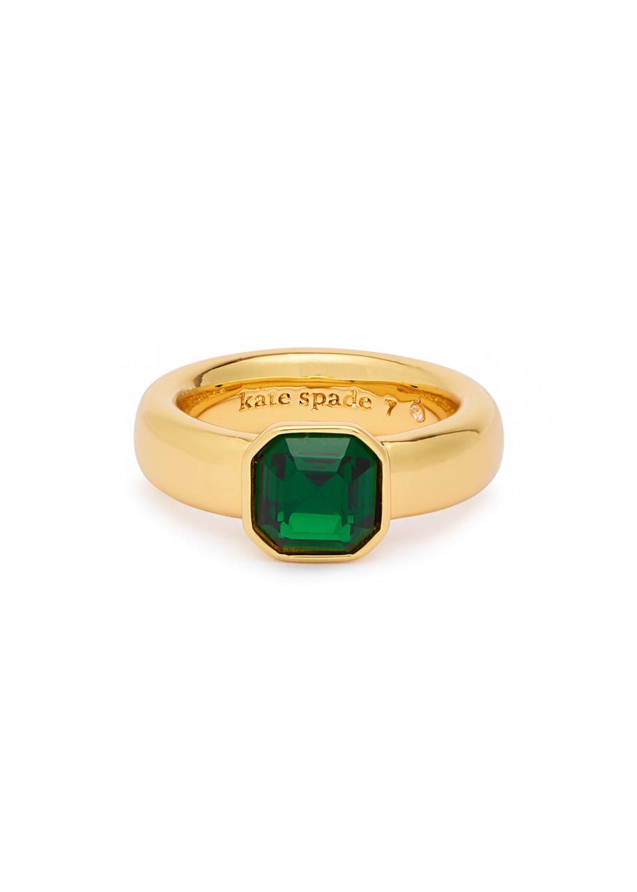 Kate Spade Keep Sparkling Asscher Ring In Green