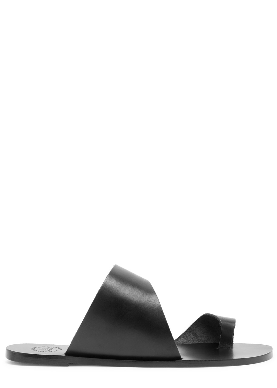 Atp Atelier Centola Leather Thong Sandals - Black - 38 (IT38/ UK5)