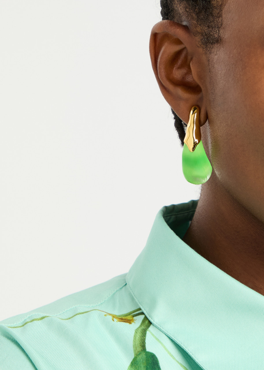 ALEXIS BITTAR ALEXIS BITTAR LIQUID LUCITE 14KT GOLD-PLATED EARRINGS
