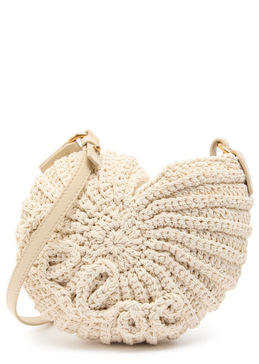 【Chloe】関税込★Sea treasures crochet shoulder bag CHLOÉ Sea Treasures leather-trimmed crocheted cord shoulder