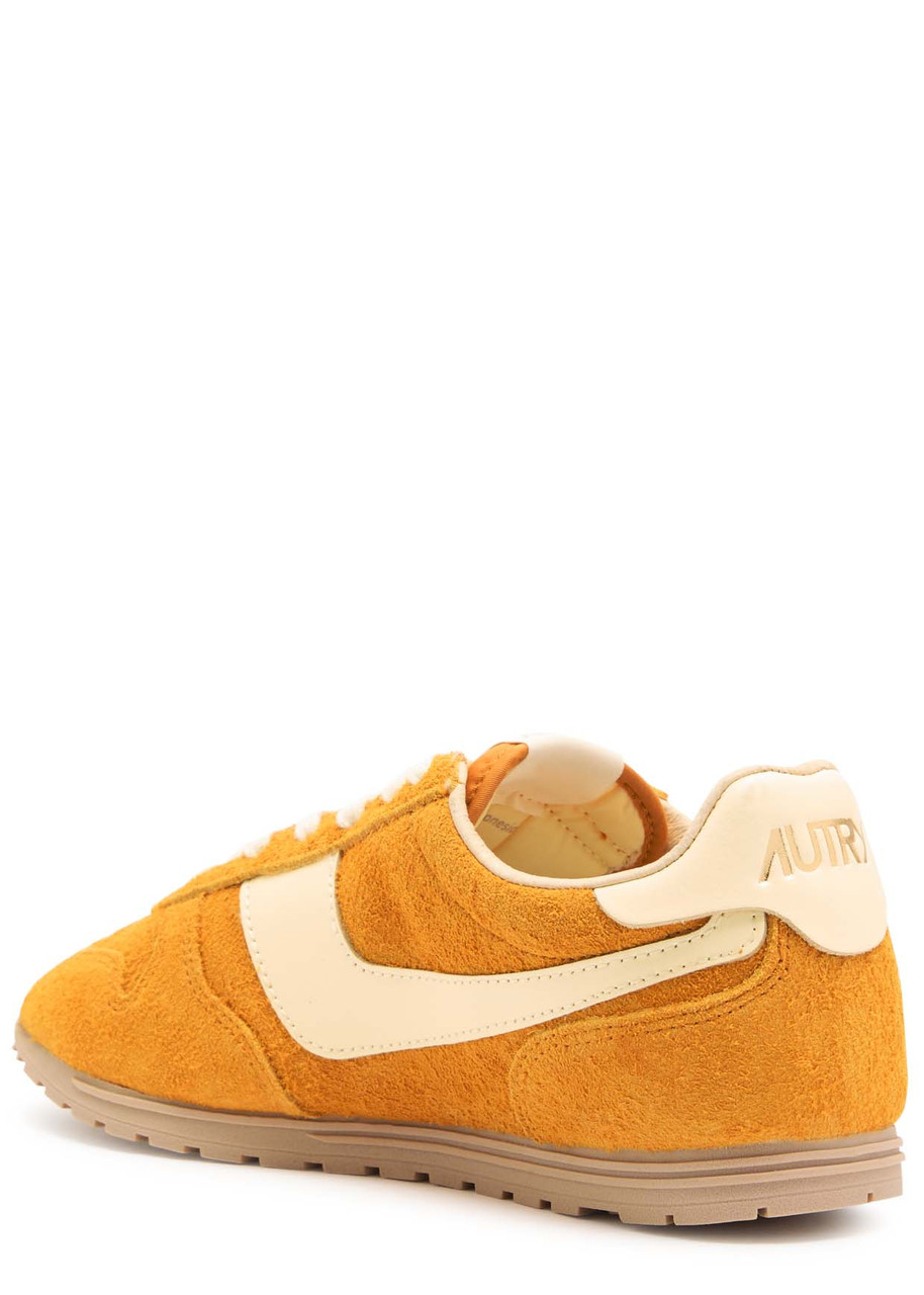Autry 'windspin Low' Yellow Sneaker With Logo On The Side And On The Heel In Orange
