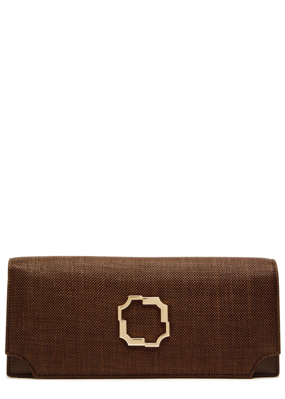 Malone Souliers Vivien Raffia Clutch In Brown