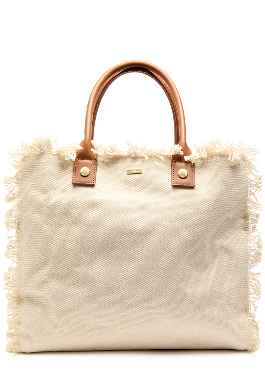 Melissa Odabash Cap Ferrat Canvas Tote In Beige