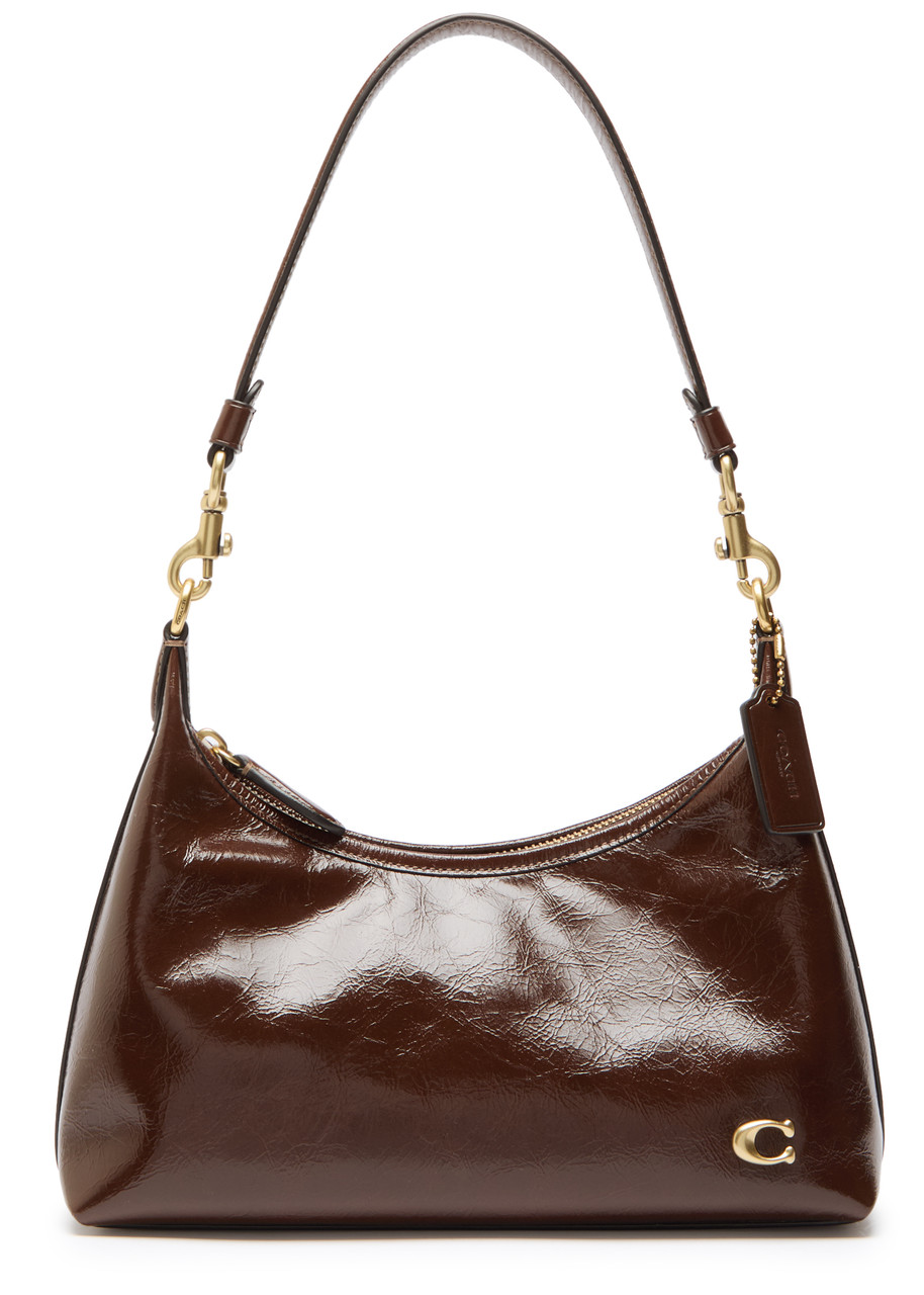 Coach Juliet Crinkled Patent Leather Shoulder bag - Brown - One Size