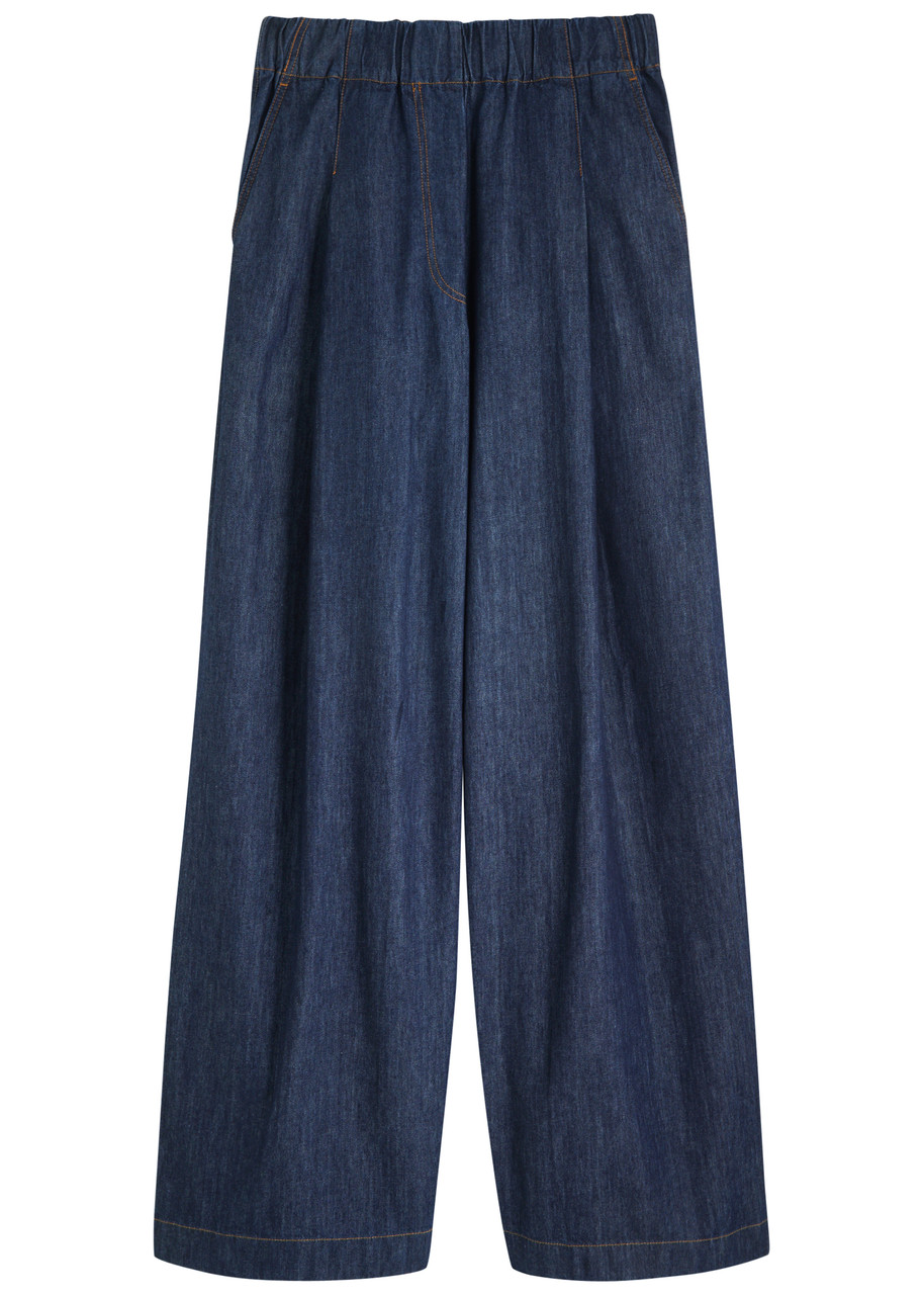 Dries Van Noten "pila" Wide Leg Trousers In Denim