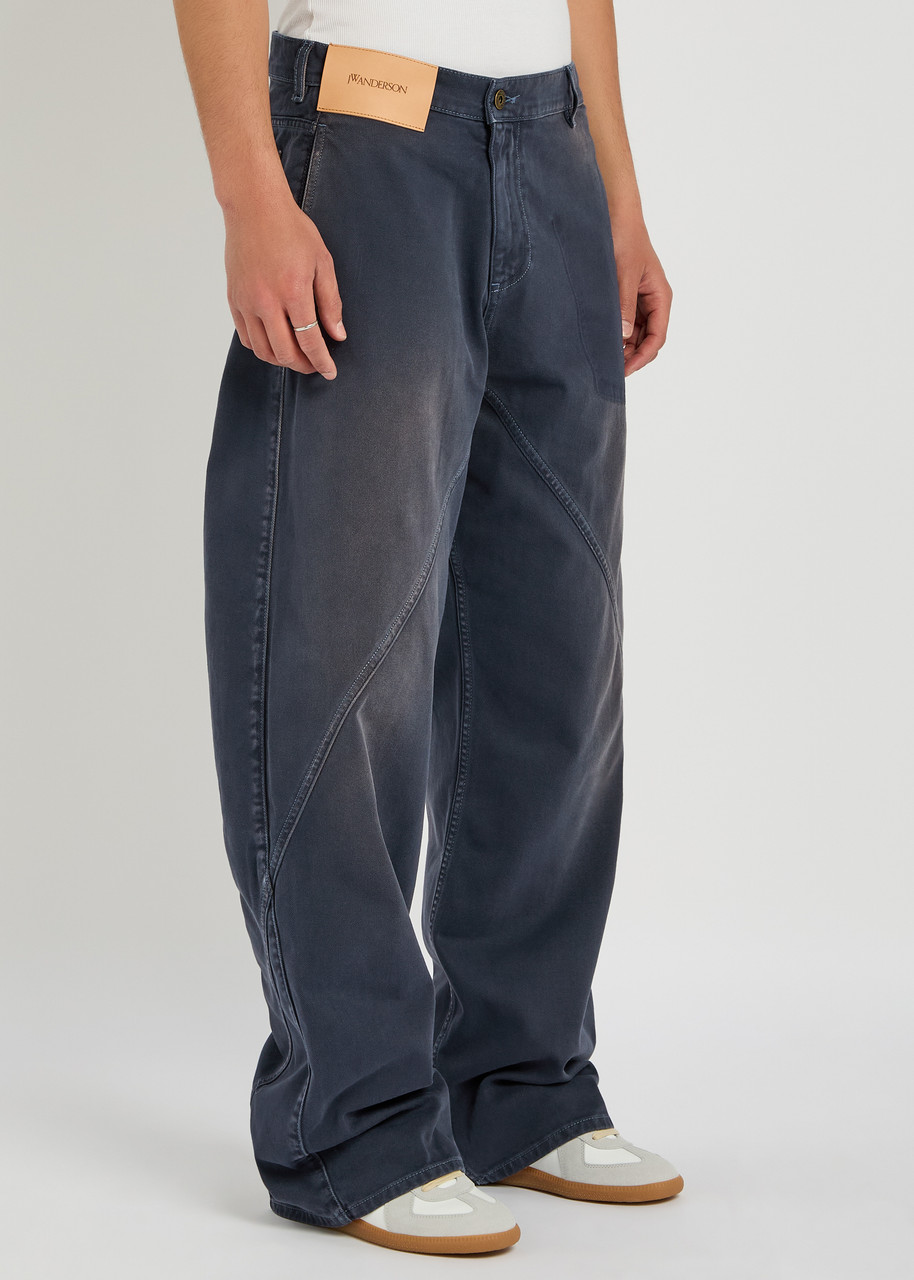 Jw Anderson Navy Twisted Workwear Jeans In Navy