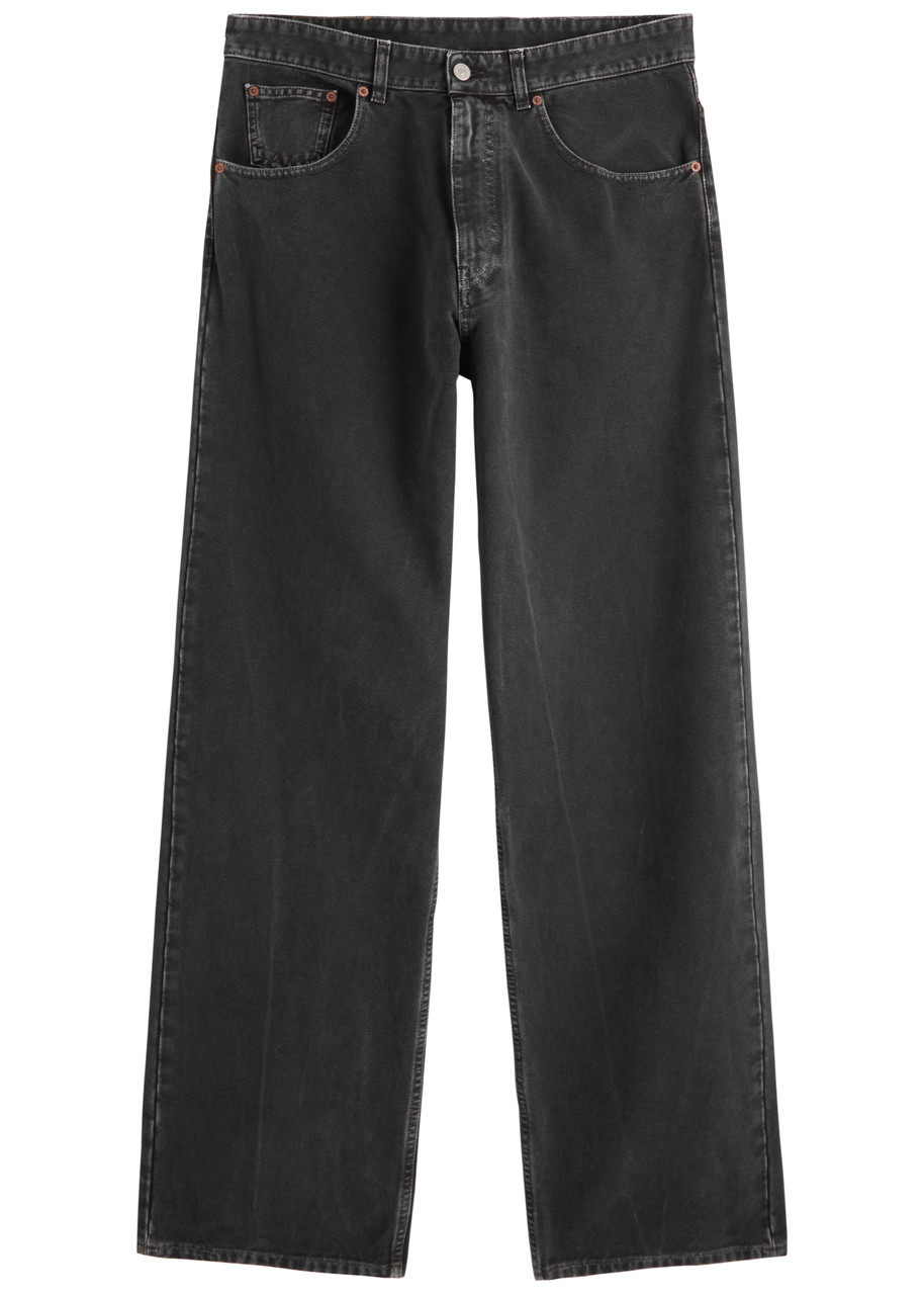 Mm6 Maison Margiela Wide Jeans In Denim In Black