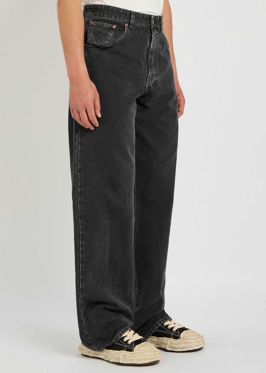 Mm6 Maison Margiela Wide Jeans In Denim In Black