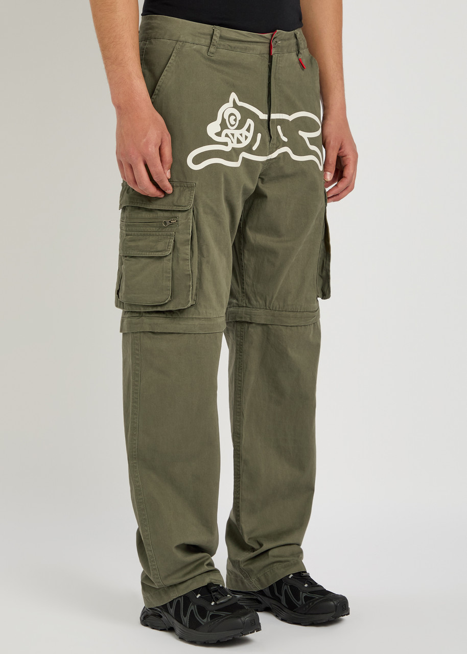 Ice Cream Running Dog Zip-off Shorts Twill Cargo Trousers In Khaki