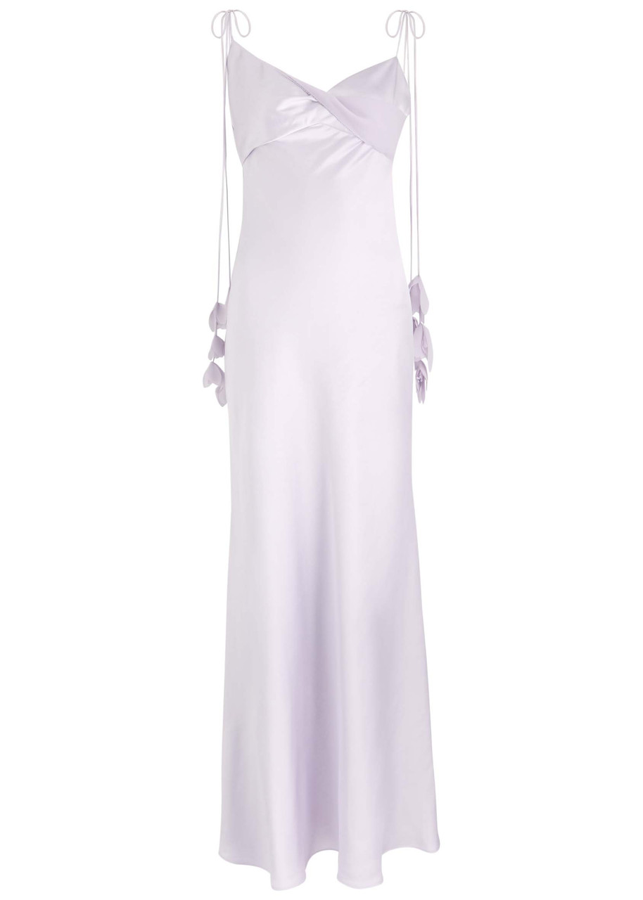 Self-portrait Flower Maxi Dress In Lilac