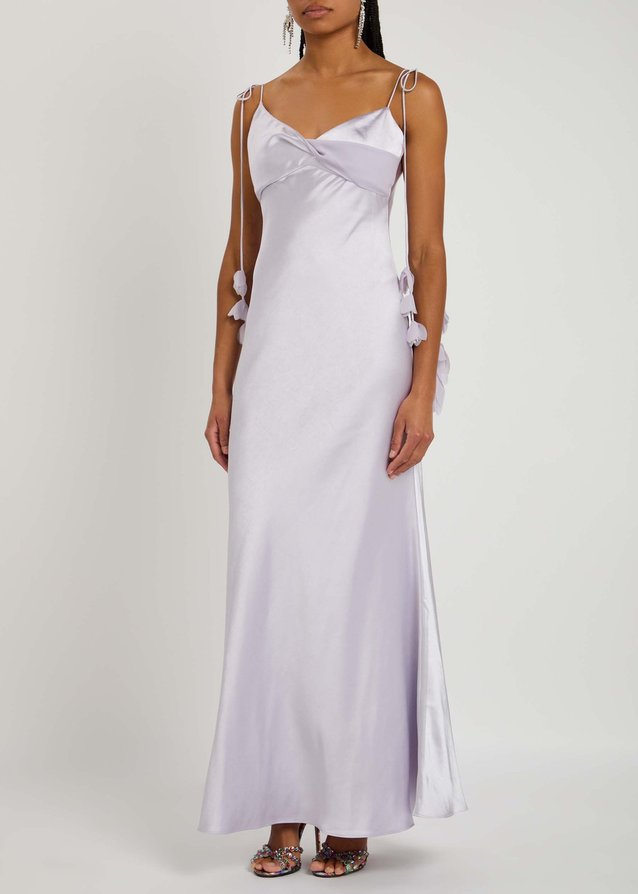 Self-portrait Flower Maxi Dress In Lilac
