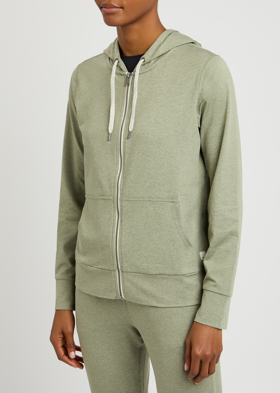 Vuori Halo Performance 2.0 Hooded Jersey Sweatshirt In Light Green