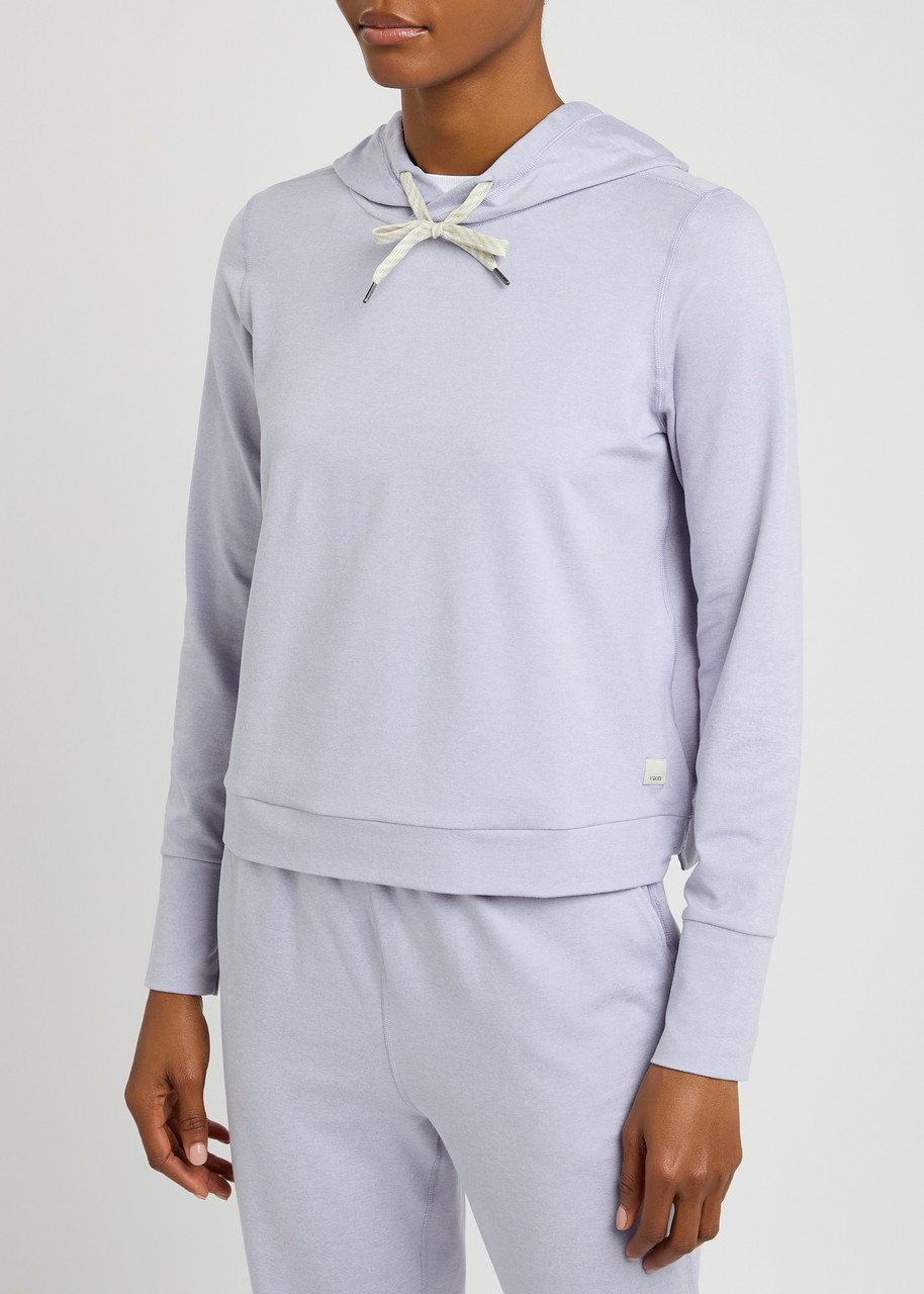 Vuori Halo Essential Hooded Jersey Sweatshirt In Lilac