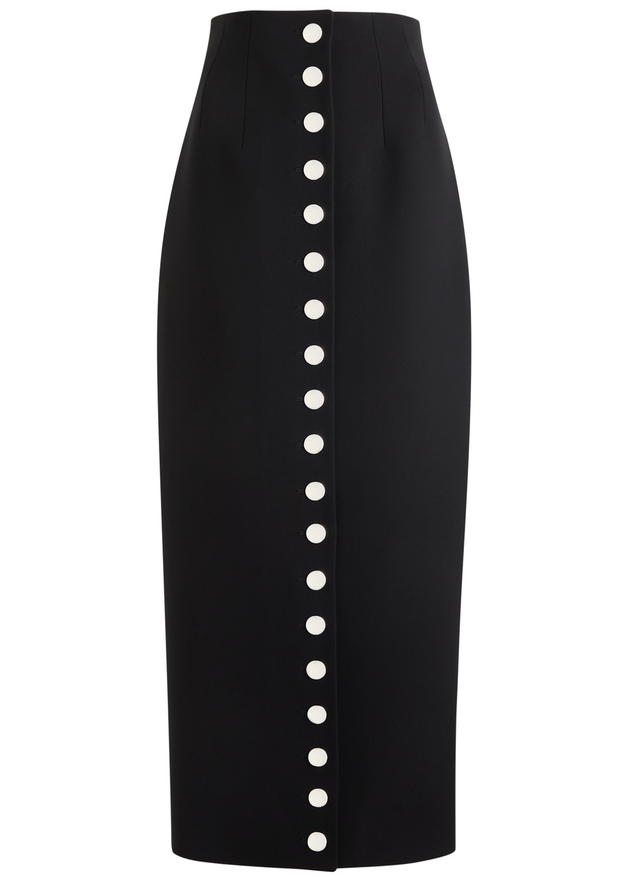 Khaite Brynlee Crepe Maxi Pencil Skirt In Black