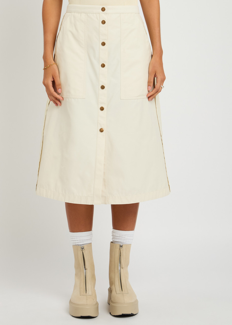 Moncler Shell Midi Skirt In White