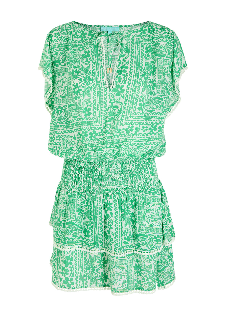 Melissa Odabash Keri Printed Mini Dress - Green