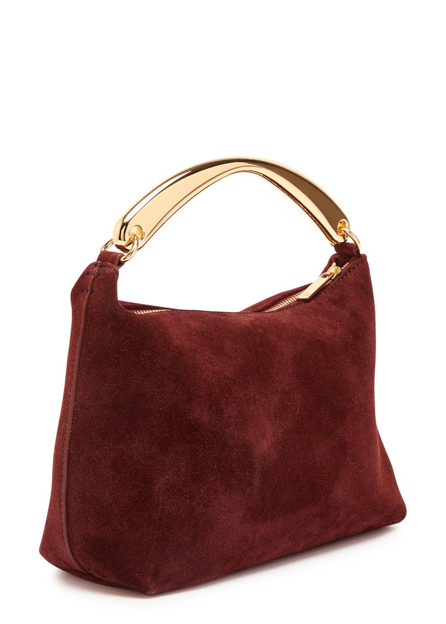 Mansur Gavriel Hera Suede Top Handle Bag In Chocolate