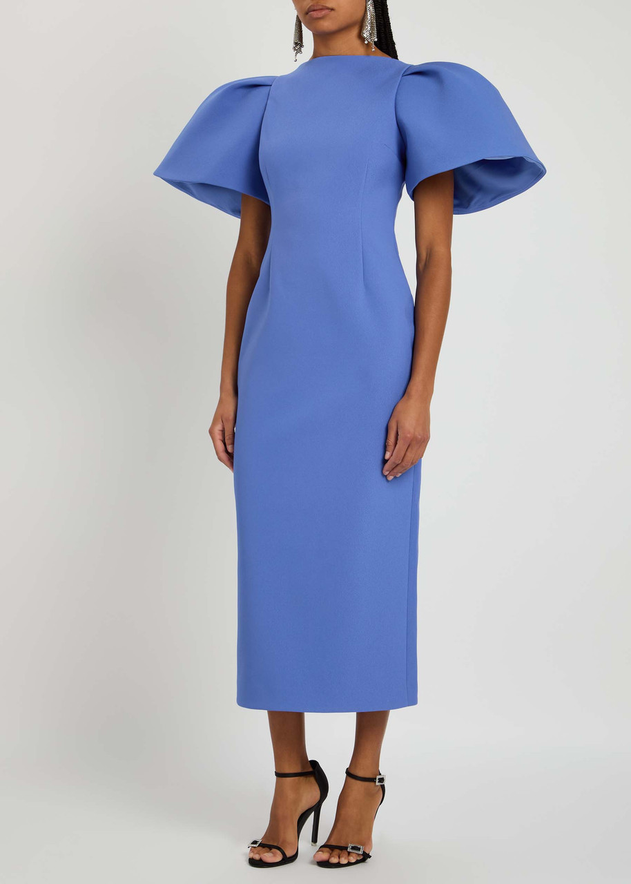 Solace London Lora Midi Dress In Blue