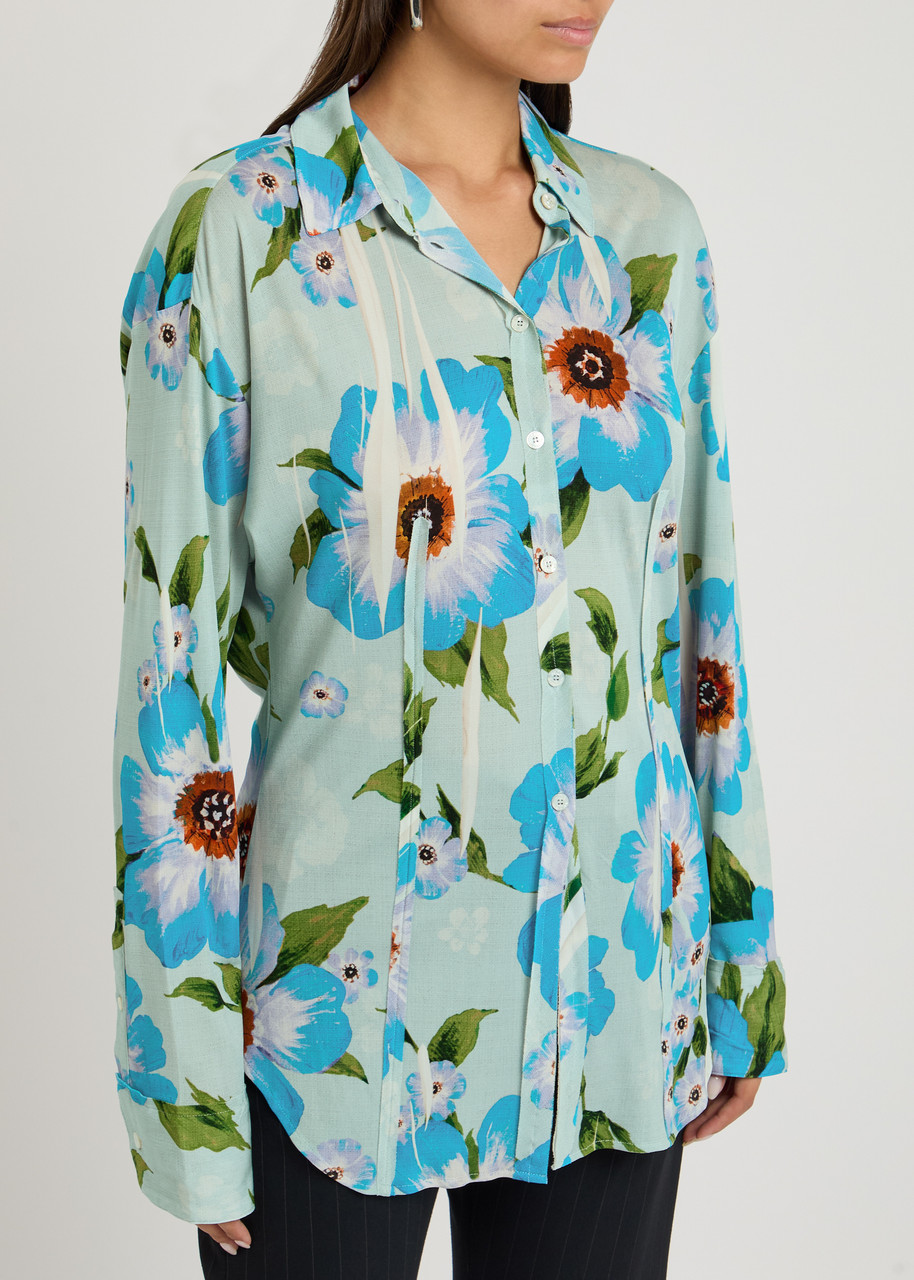 Acne Studios Suri Floral Print Button-up Shirt In Multicoloured