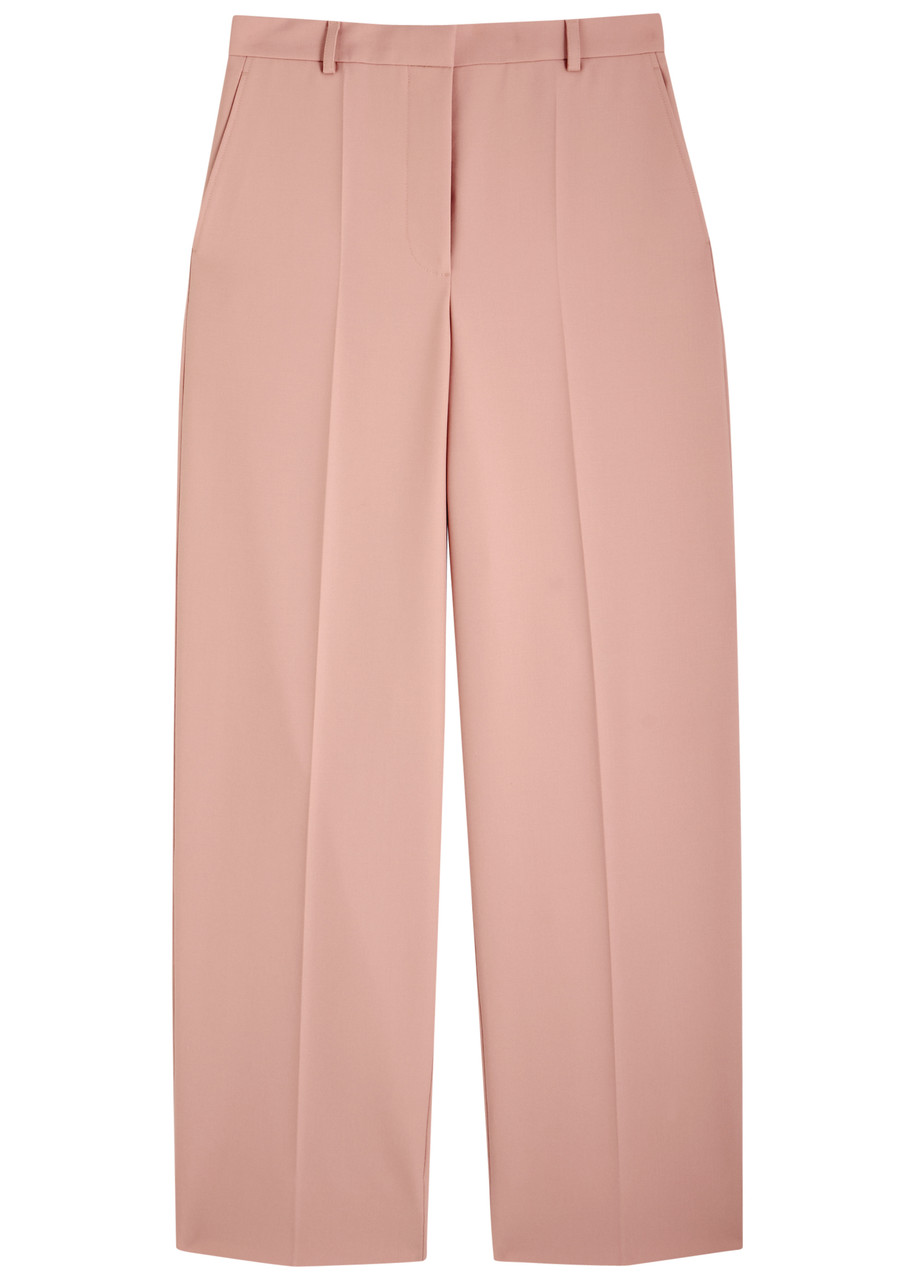 Stella Mccartney Straight-leg Wool Trousers In Light Pink