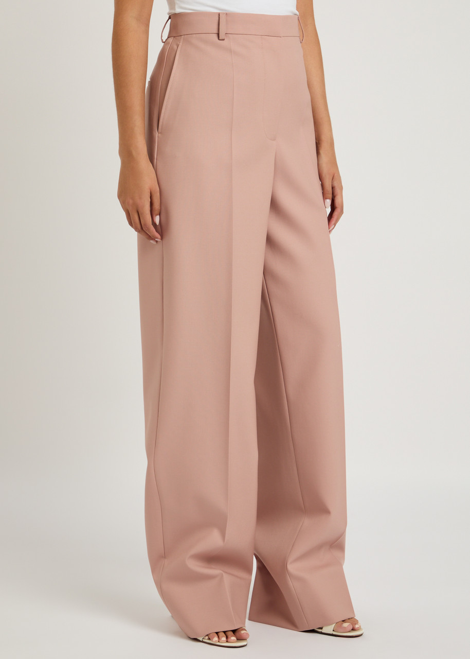 Stella Mccartney Straight-leg Wool Trousers In Light Pink
