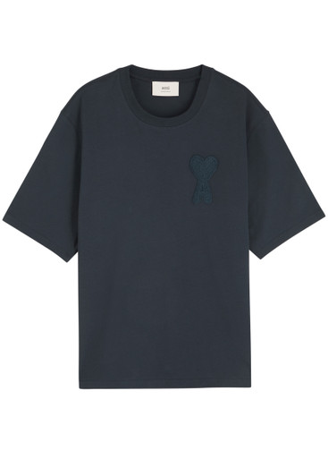★AMI PARIS★ Logo Short Sleeve T-Shirt Navy HTS048JE0119401 31389_NAVY_1__91507.1744120159