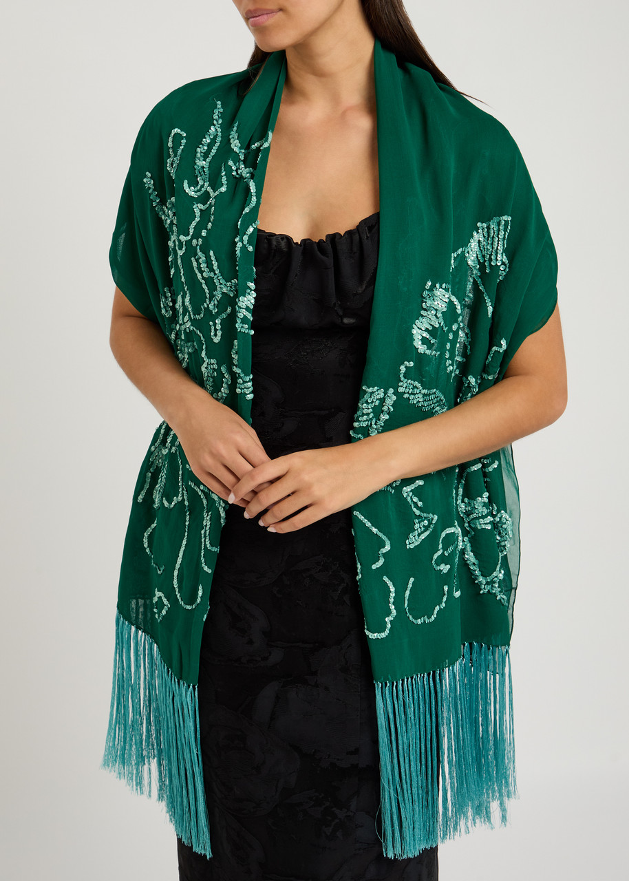 Dries Van Noten Felicia Sequin-embellished Georgette Scarf