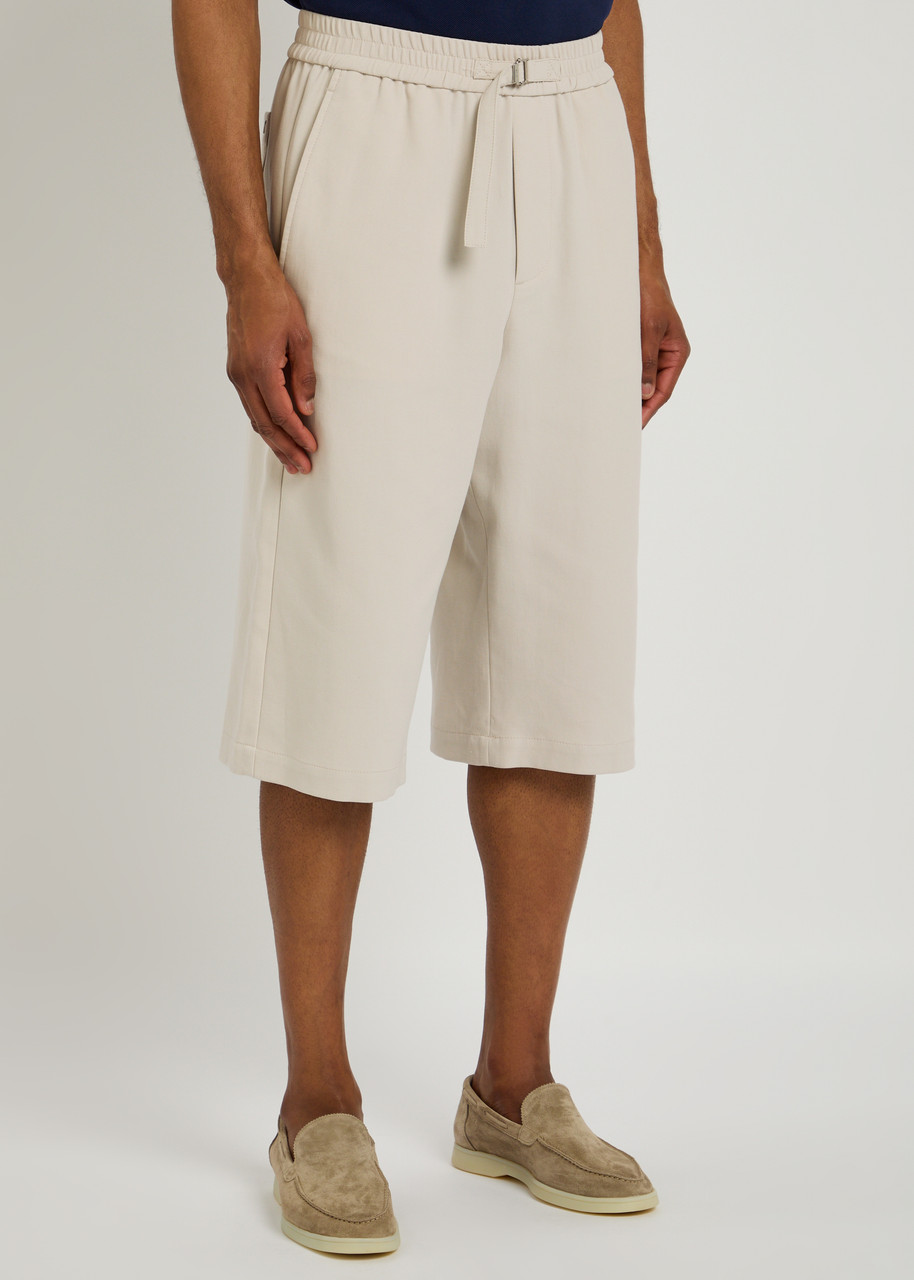 Ami Alexandre Mattiussi Ami Paris Elasticated Cotton Shorts In Off White