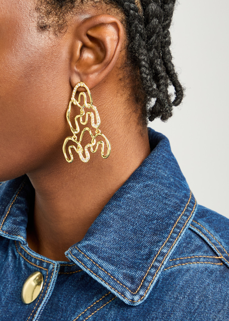 ALEXIS BITTAR ALEXIS BITTAR SOLANALES 14KT GOLD-PLATED DROP EARRINGS