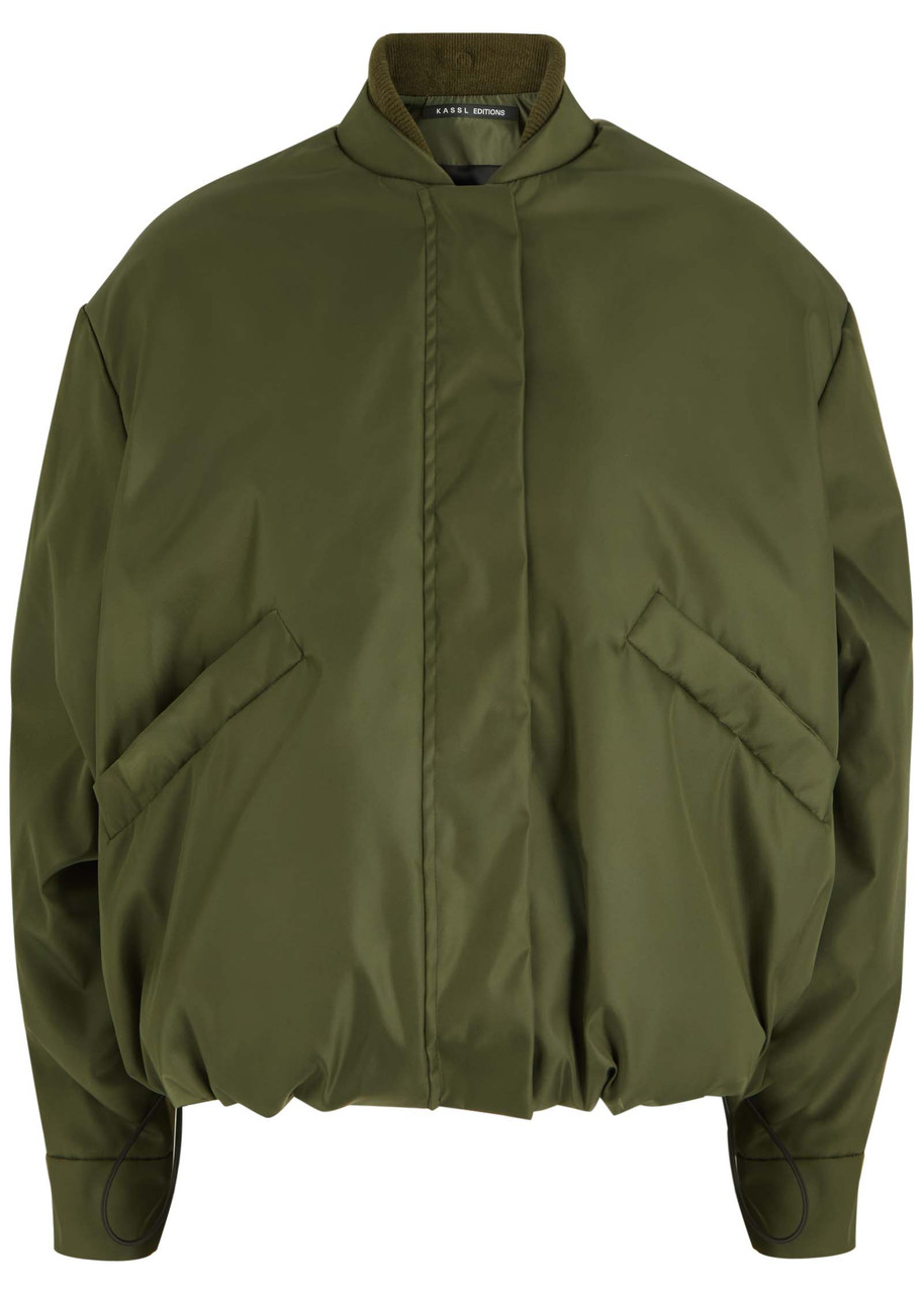 Kassl Editions Padded Nylon Bomber Jacket - Beige