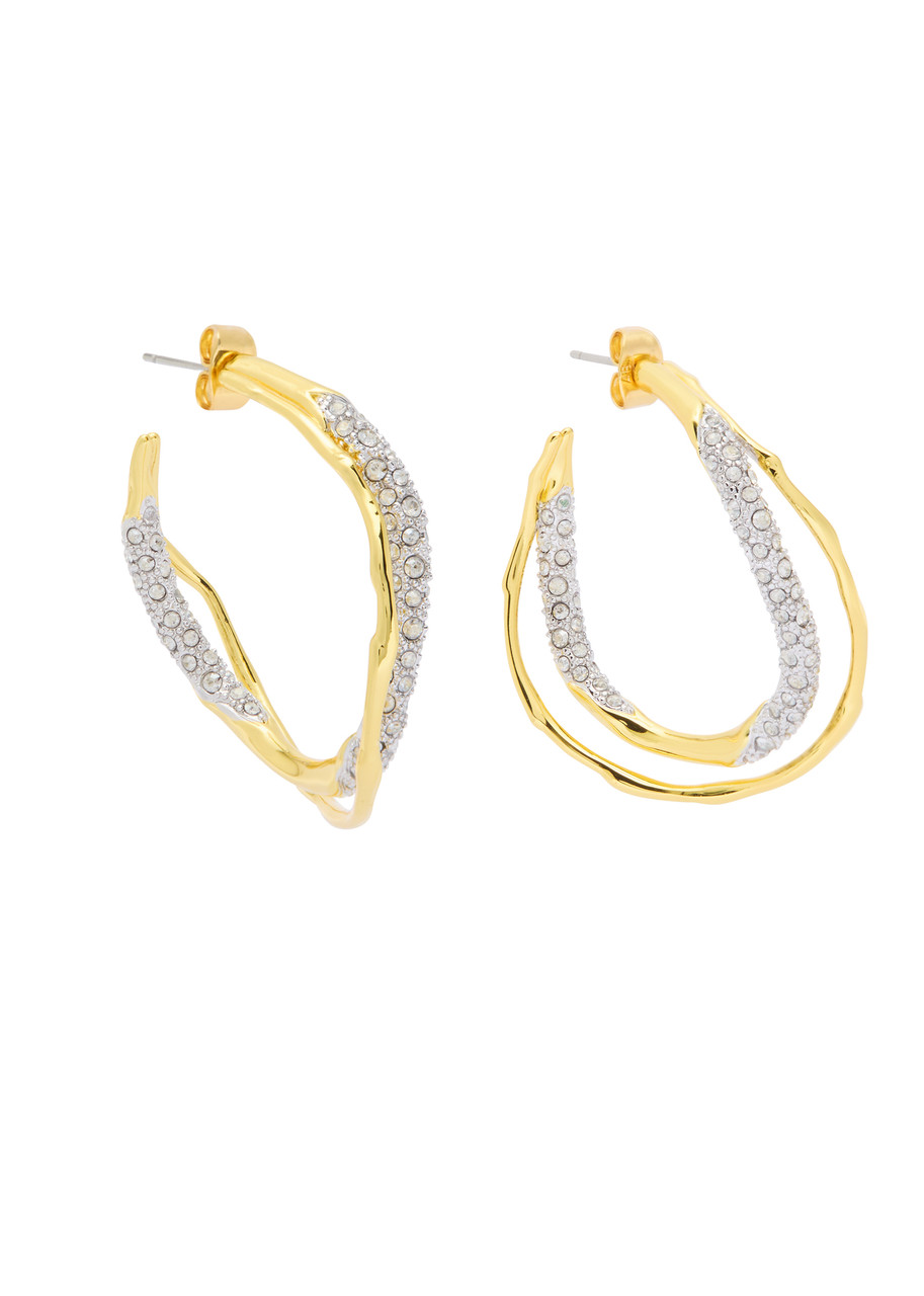 ALEXIS BITTAR ALEXIS BITTAR SOLANALES 14KT GOLD-PLATED HOOP EARRINGS