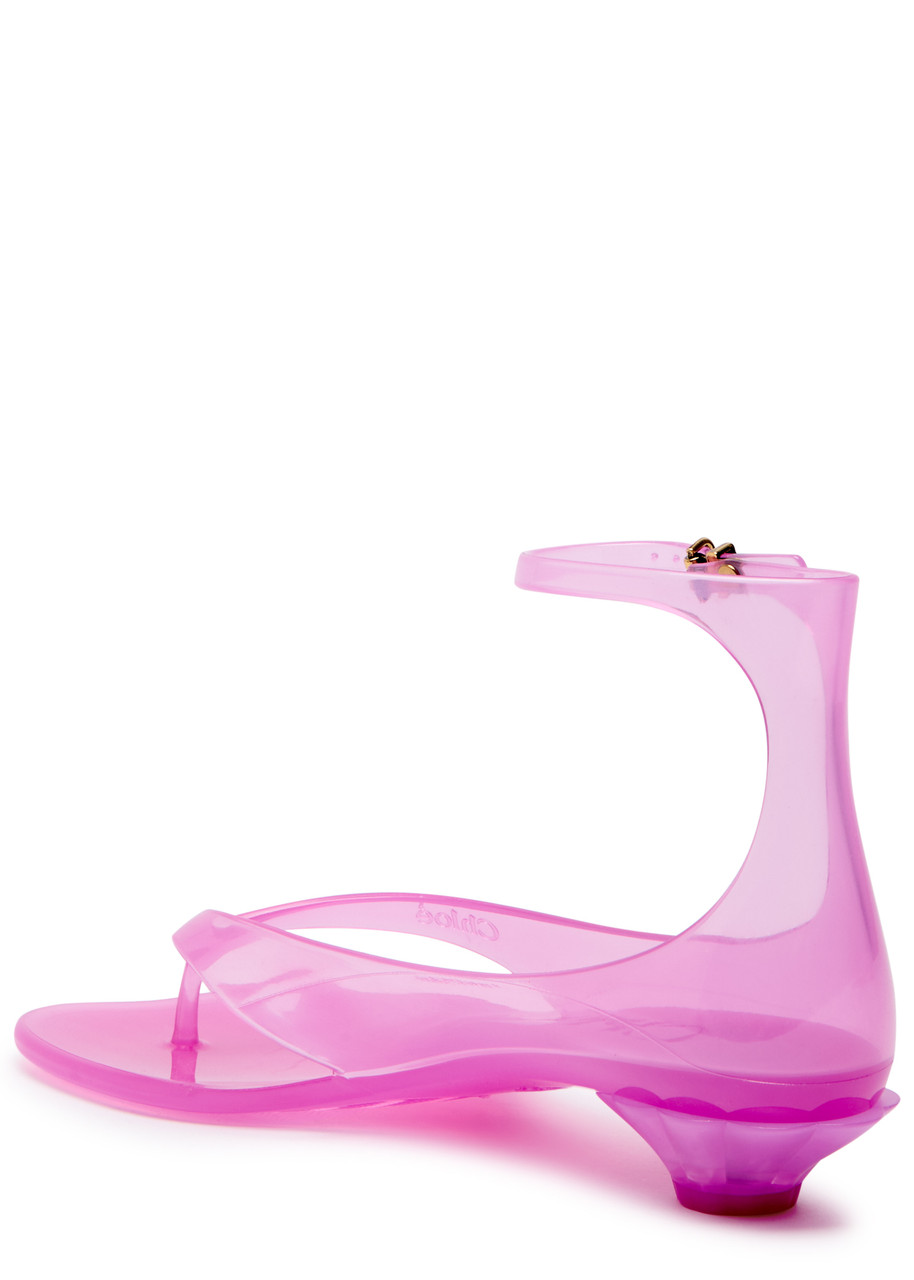 Chloé Chloe Women Fluo Pink Tpu Chloe Jelly Thong Sandals In Pink