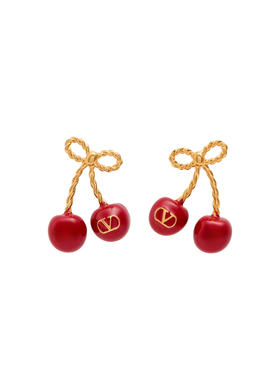 Valentino Garavani Chez Enamelled Drop Earrings - Gold - One Size