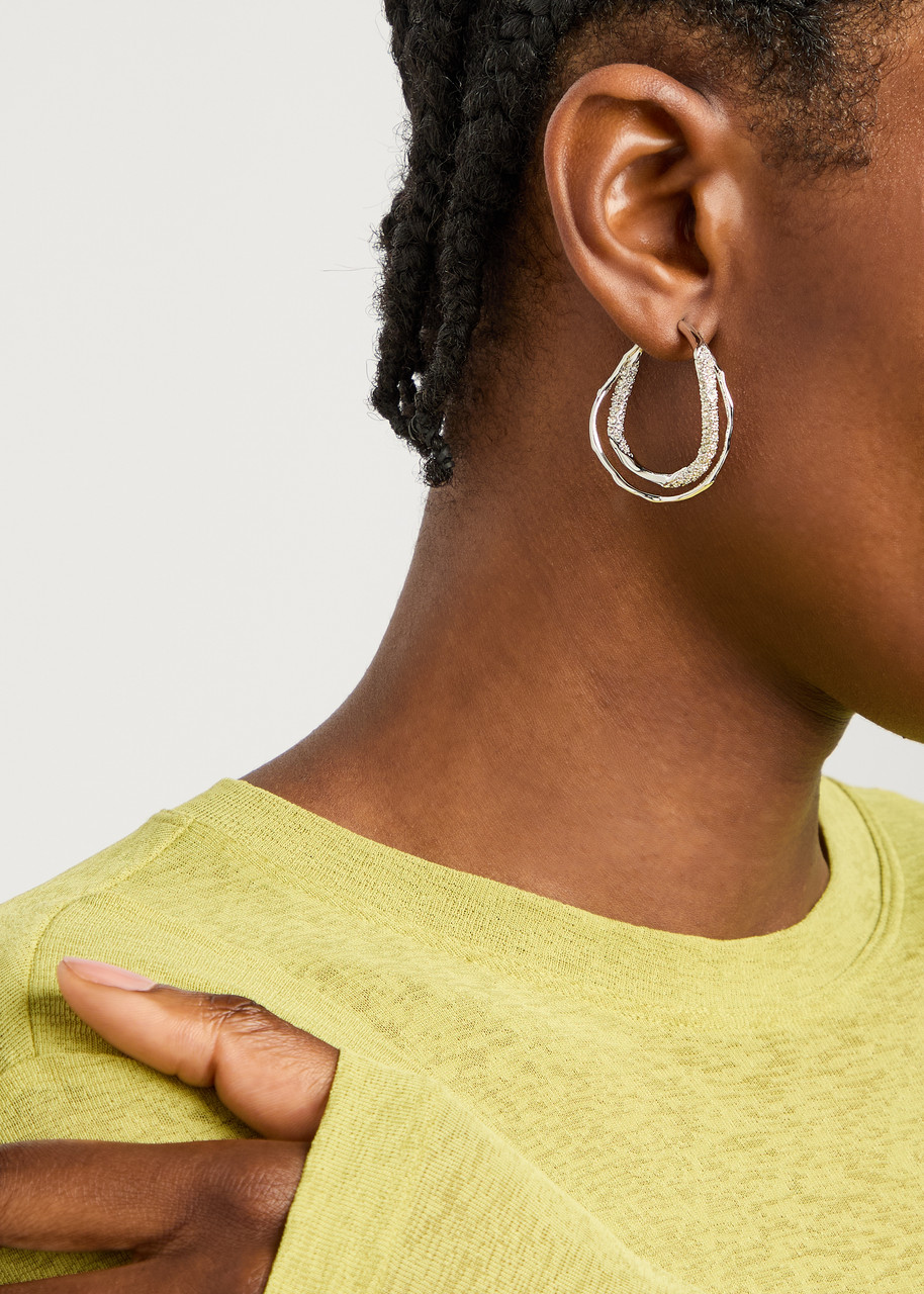 ALEXIS BITTAR ALEXIS BITTAR SOLANES SILVER-PLATED HOOP EARRINGS