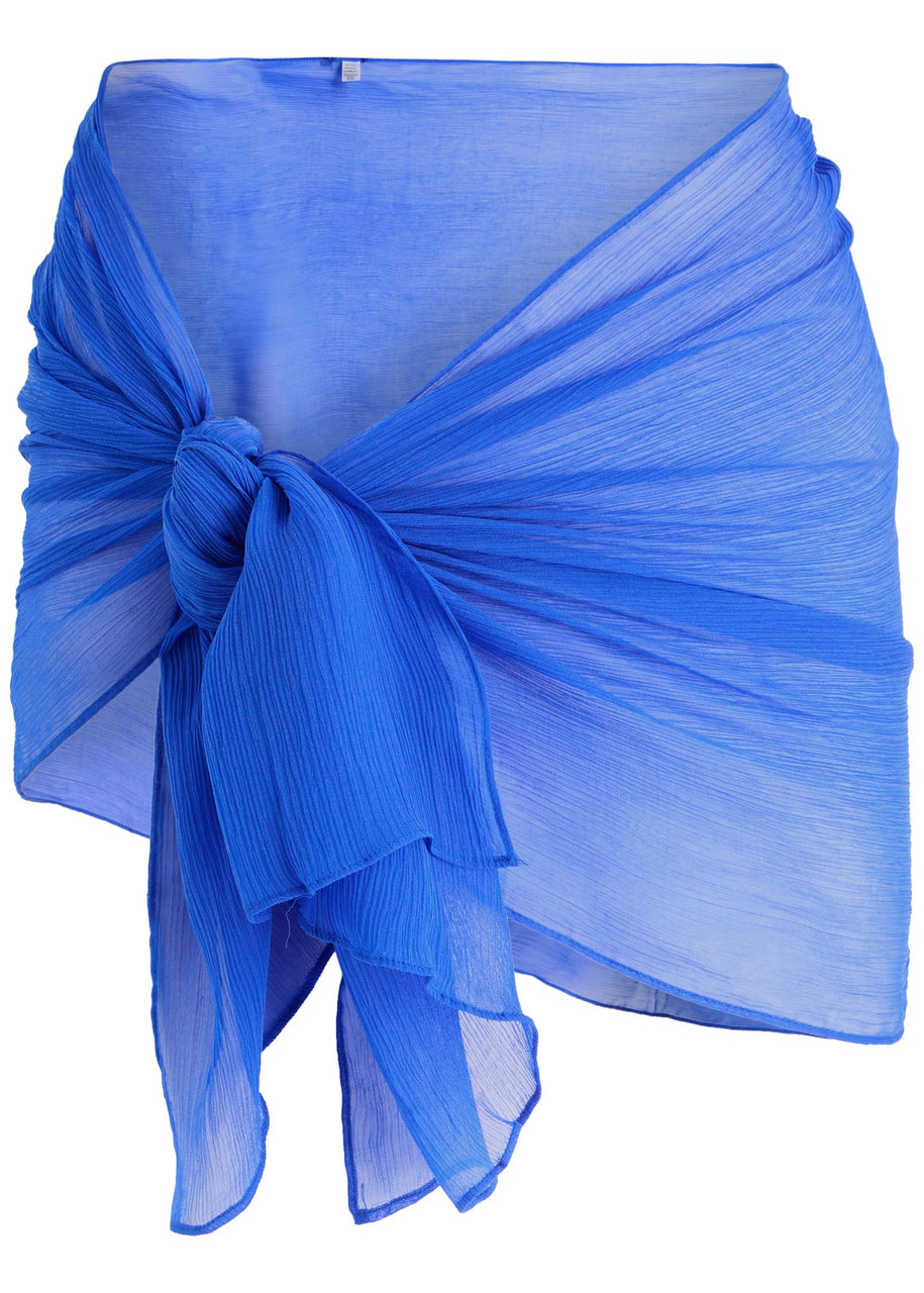 Away That Day Sicily Fine-knit Sarong In Bright Blue