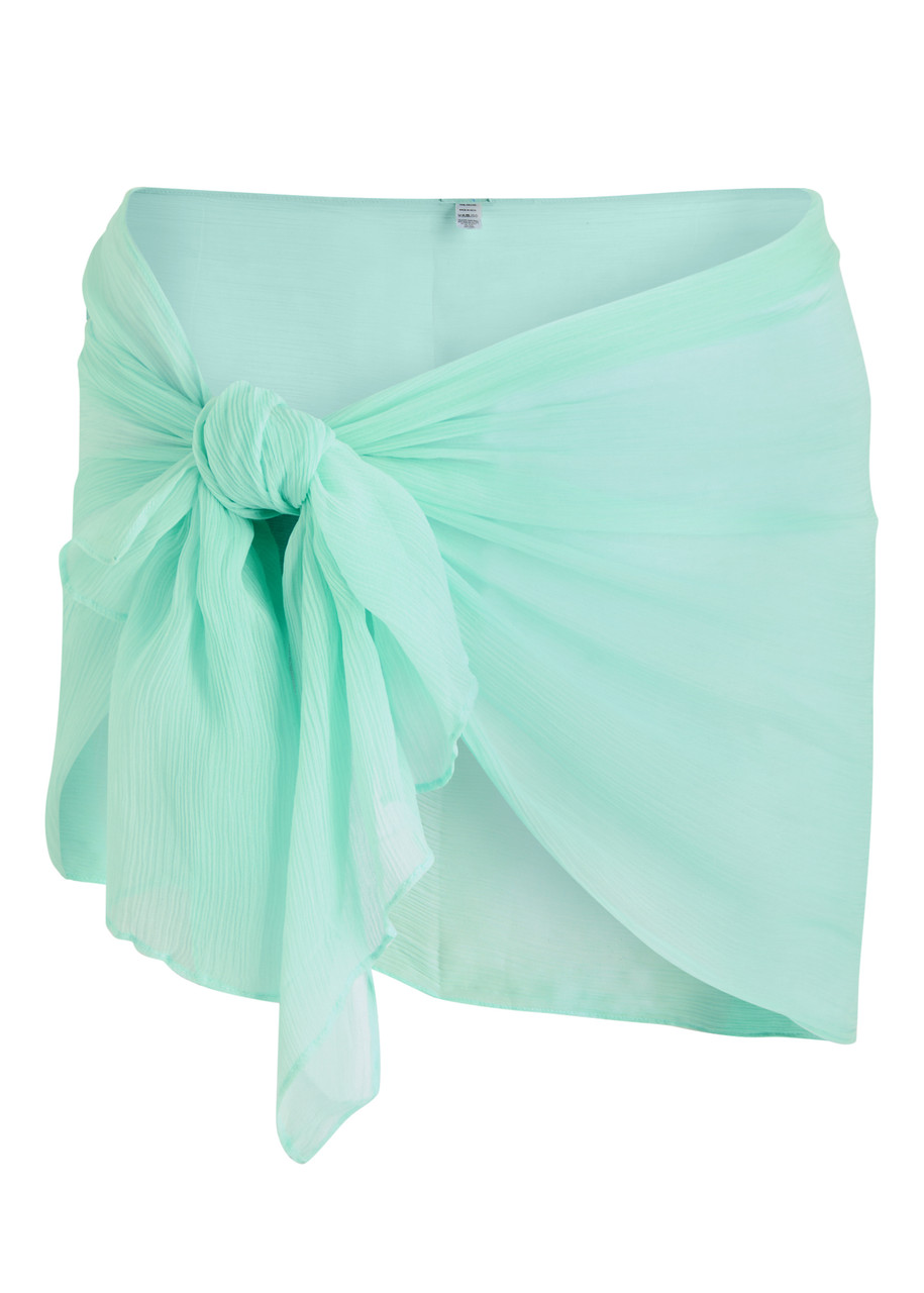Away That Day Sicily Fine-knit Sarong In Mint