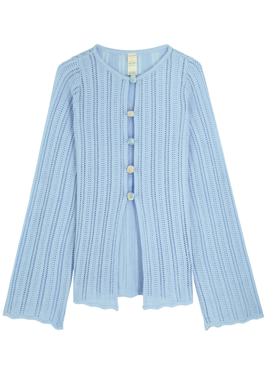 Baobab Collection Corsica Pointelle-knit Top In Light Blue