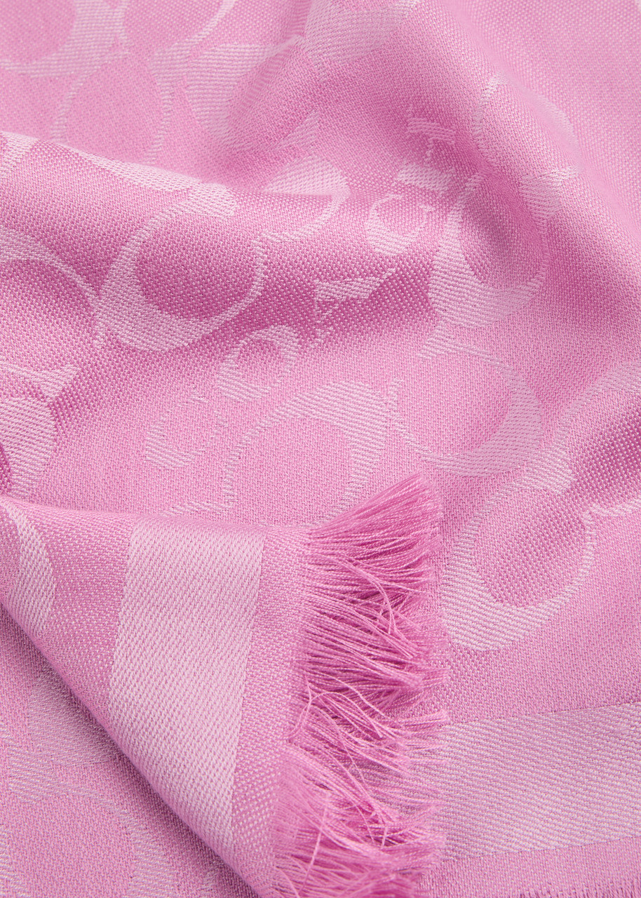 Coach Signature C Logo-jacquard Scarf - Fuchsia - One Size 
