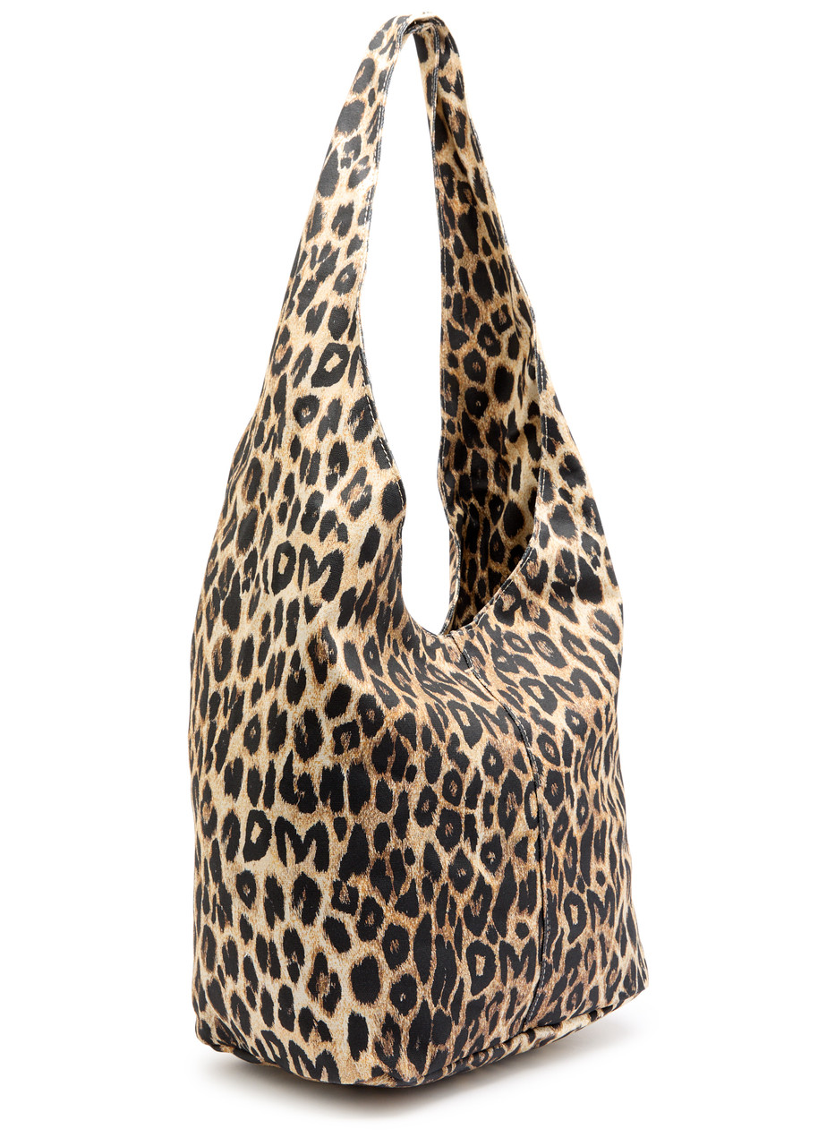 Damson Madder Leopard-print Cotton Cross-body Sling Bag In Leopard