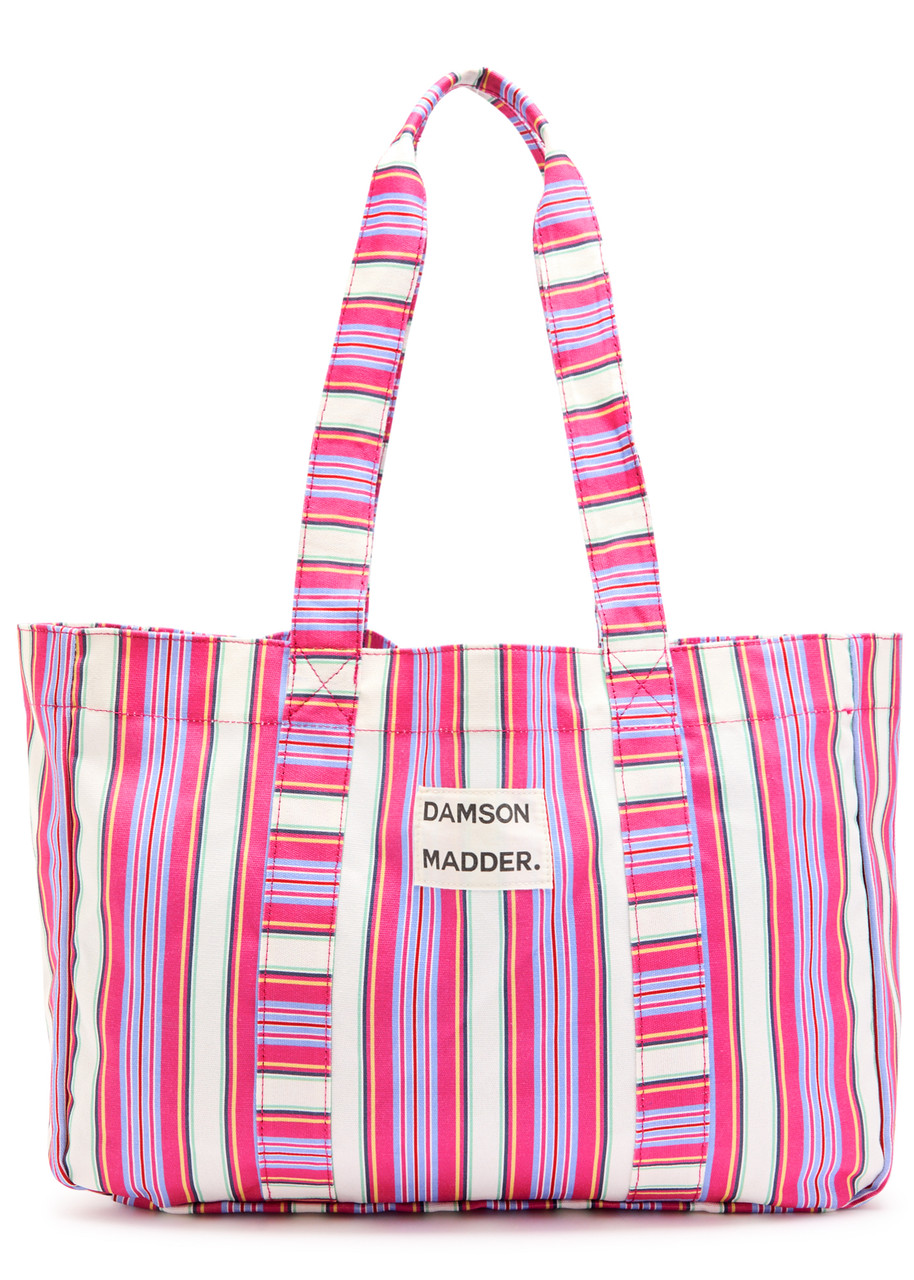 Damson Madder Striped Canvas Tote In Pink