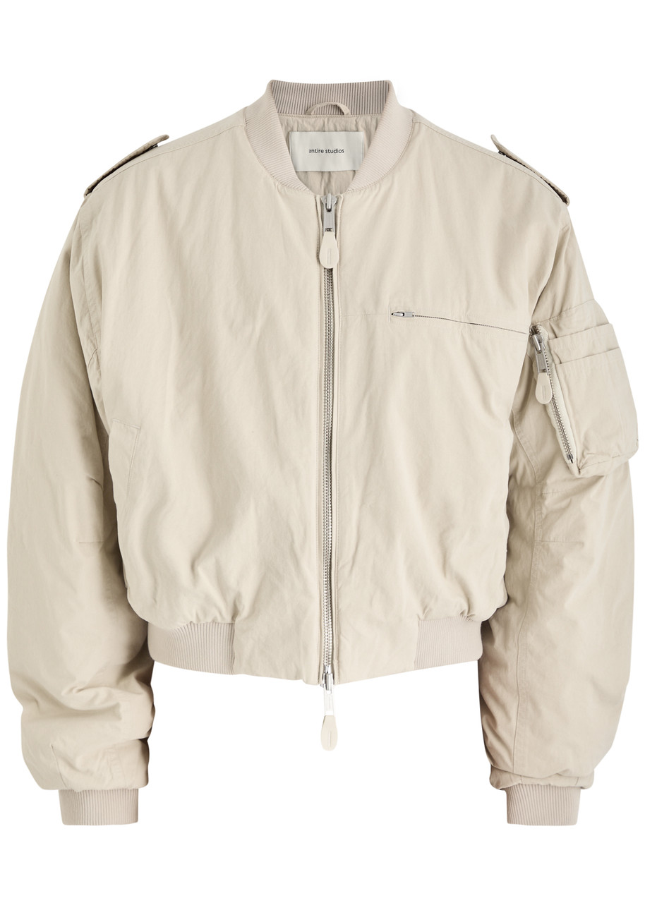Entire Studios A-4 Padded Cotton-poplin Bomber Jacket In Grey