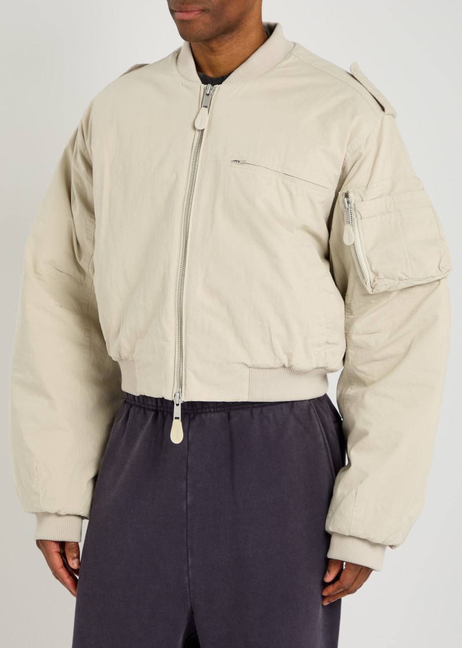Entire Studios A-4 Padded Cotton-poplin Bomber Jacket In Grey