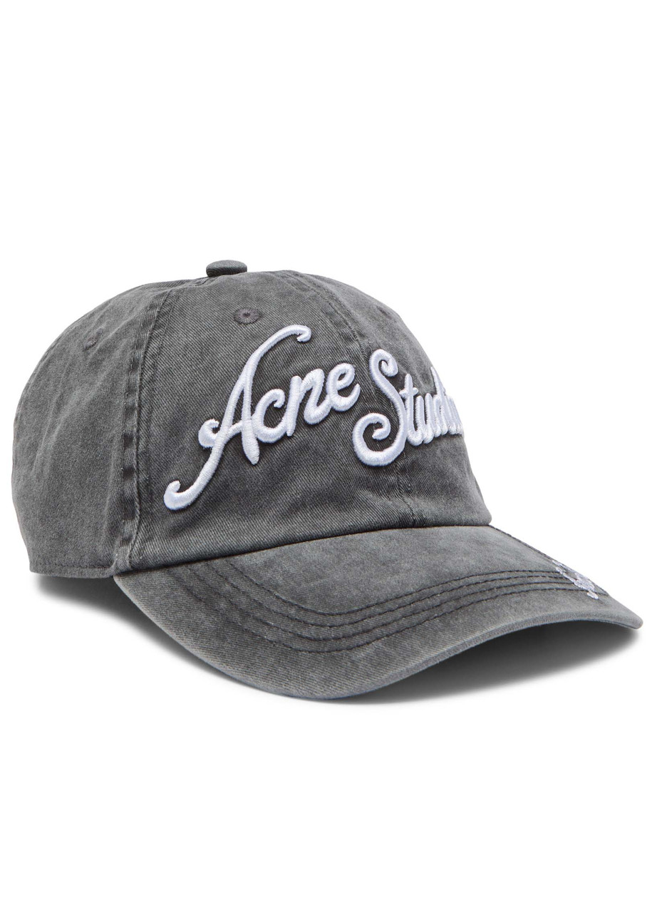 Acne Studios Carliy Tourist Logo-embroidered Cotton Cap In Black