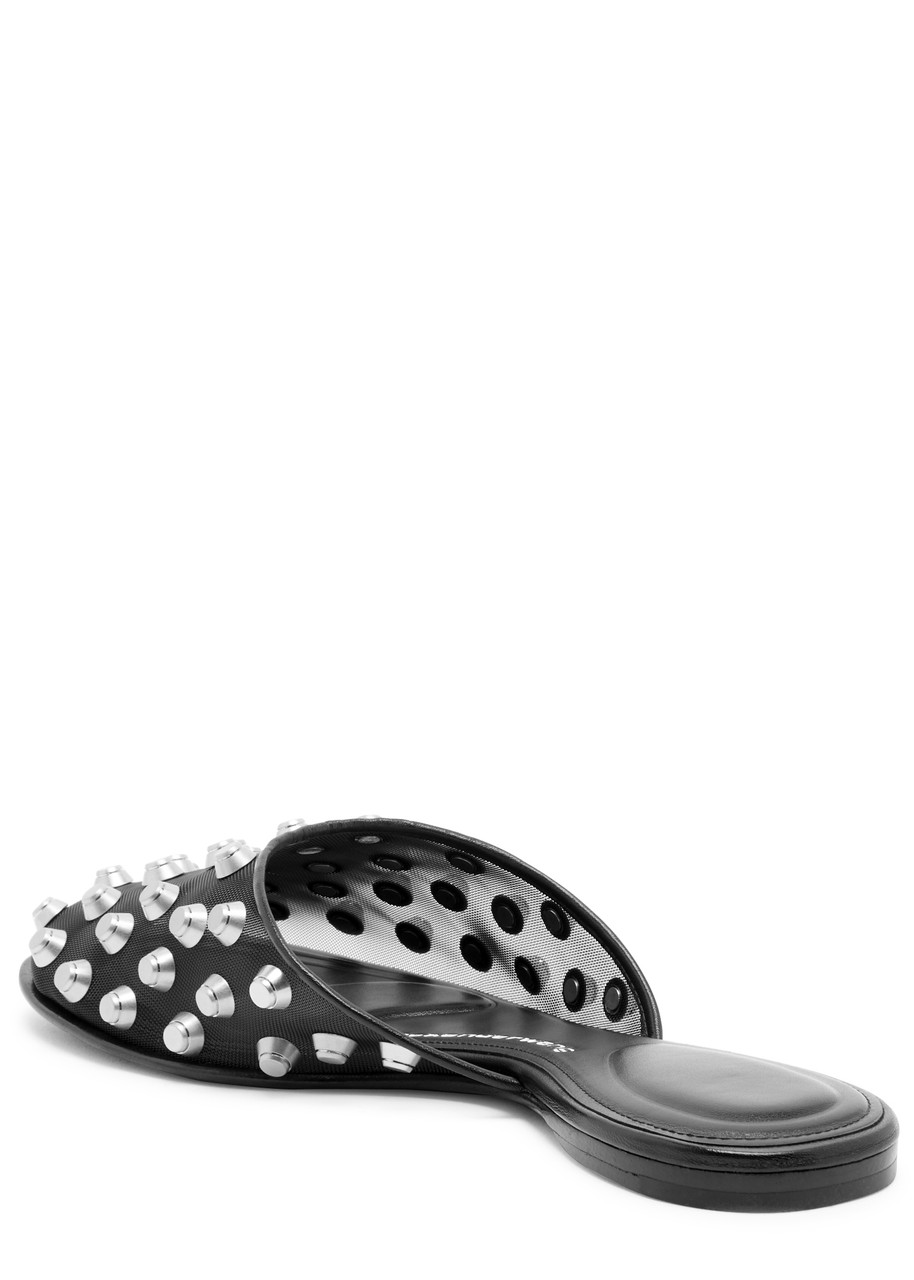 Alexander Wang Rhodes Stud-embellished Mesh Ballet Flats In Black