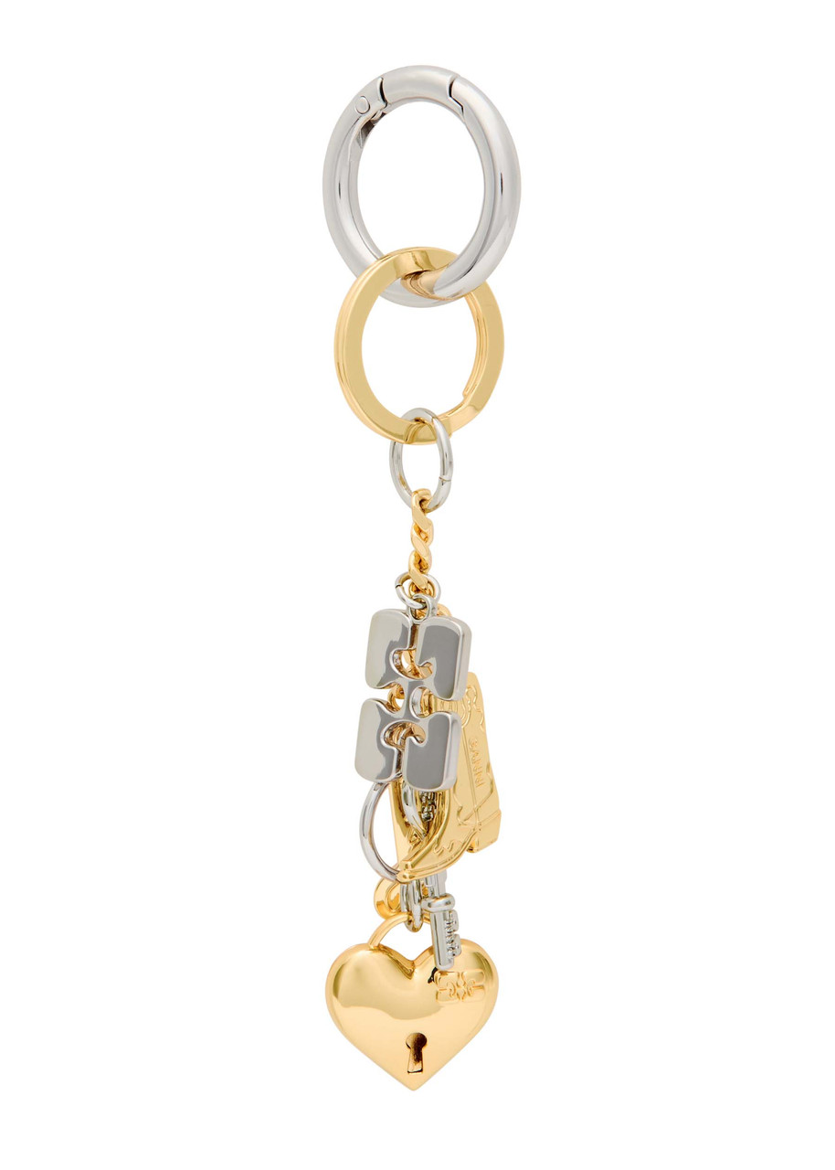 Ganni Bou Charms Keyring - Silver - One Size