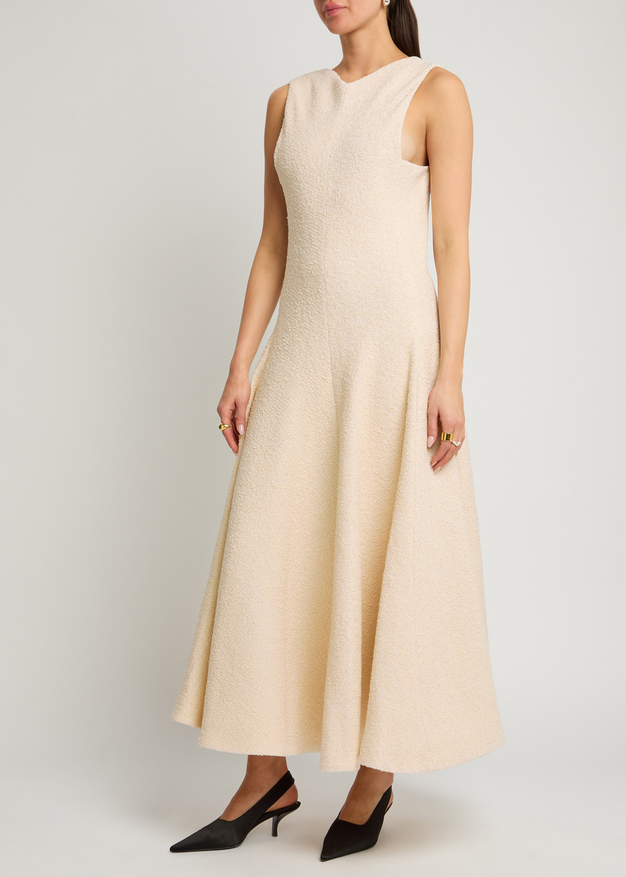 Khaite Mellie Terry Maxi Dress In Natural