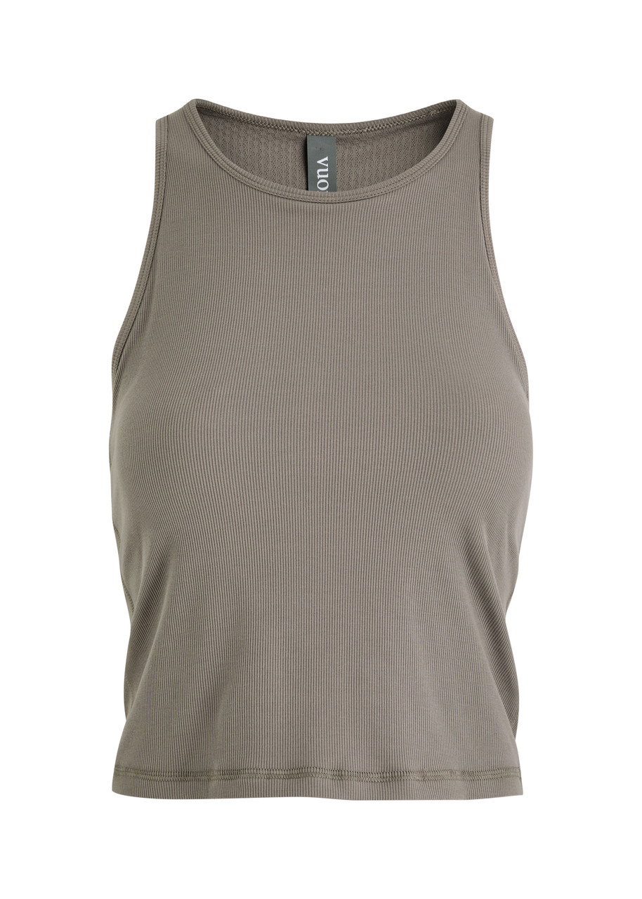 Vuori Pose Plyo Ribbed-knit Tank In Mauve