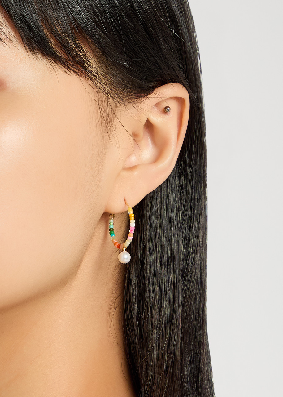  Anni Lu Rainbow Nomad Beaded Hoop Earrings - Multicoloured - One Size 