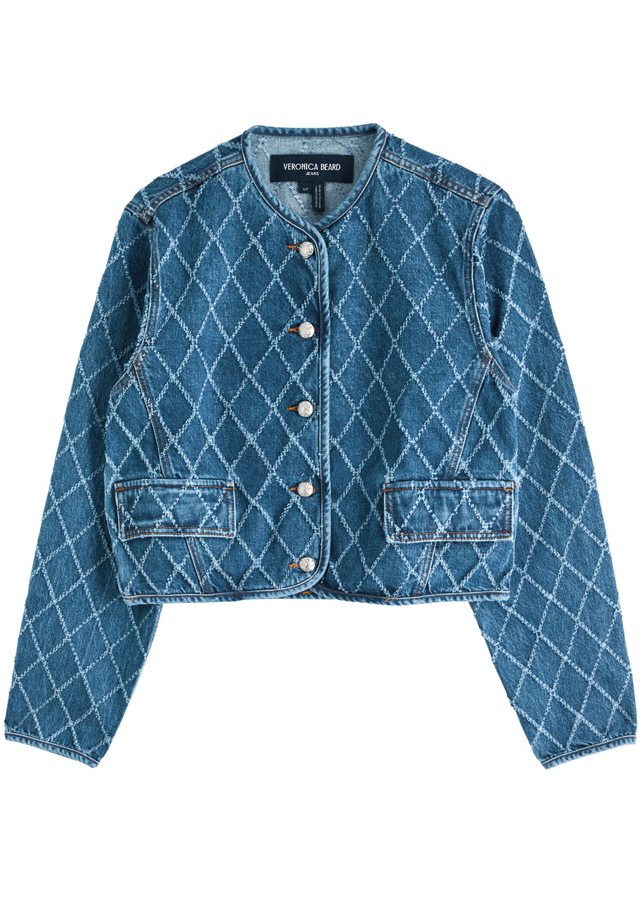 Veronica Beard Nolita Diamond Denim Jacket - Blue
