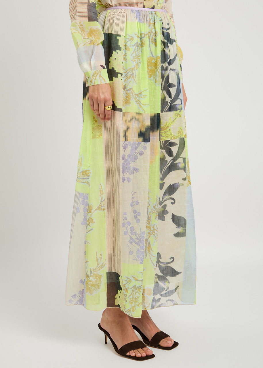 Forte Forte Forte_forte Garden Print Chiffon Midi Skirt In Multicoloured